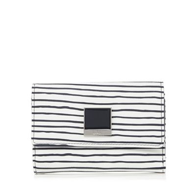 Navy striped print purse